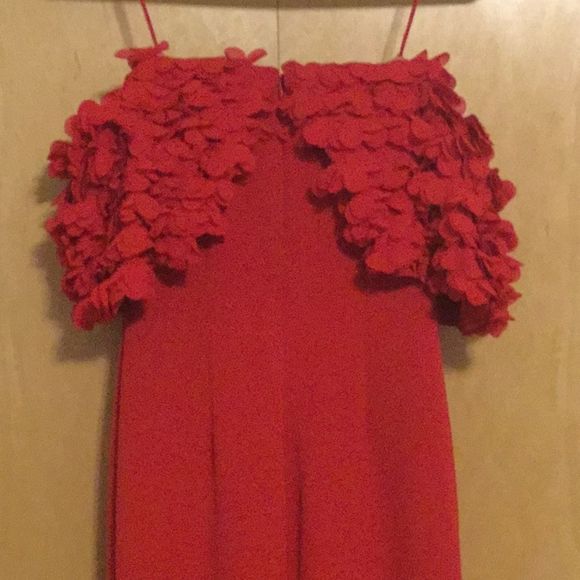 Badgley Mischka Petal Detail Off Shoulder Gown - Picture 9 of 14